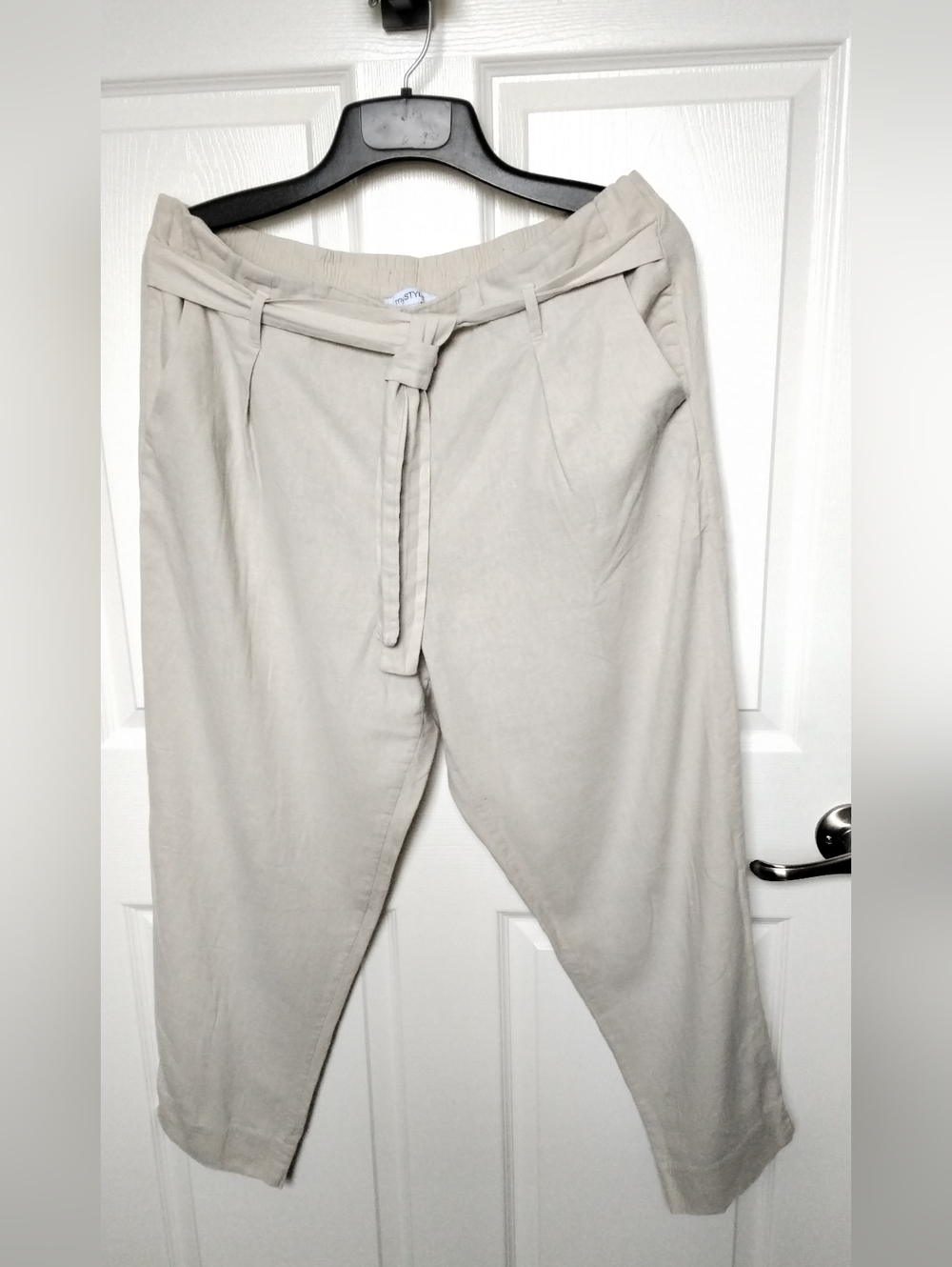 Womens Casual tie Front Linen Blend  Pants